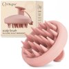 Olegna Scalp Massager Hair Growth Brush - Silicone Hair Scalp Massager - Shower & Shampoo Scalp Massager - Non slip Head Scrubber - Safe & Hygienic, Easy to Clean - Pink
