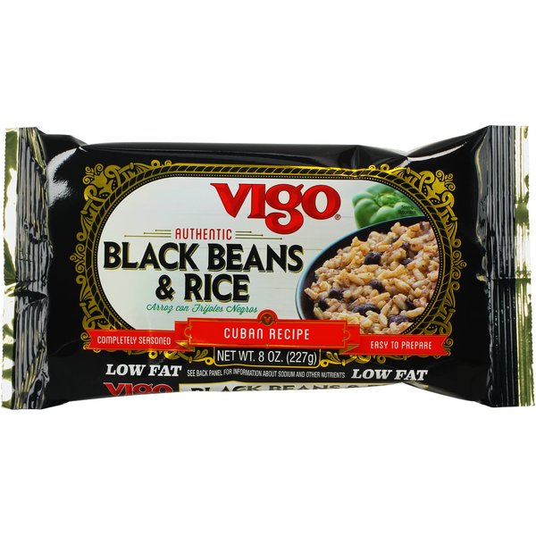 Vigo Authentic Black Beans & Rice, Low Fat, 8oz (Black Beans & Rice, Pack of 4)