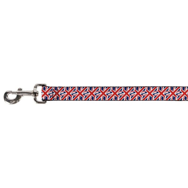 Buckle-Down Pet Leash - United Kingdom Flags Diagonal - 6 Feet Long - 1.5" Wide