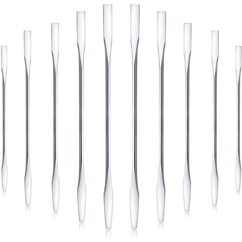 10 Pieces Makeup Spatula Scoop Stainless Steel Depotting Spatula Double-Headed Makeup Spatula Tool for Mixing Cosmetics