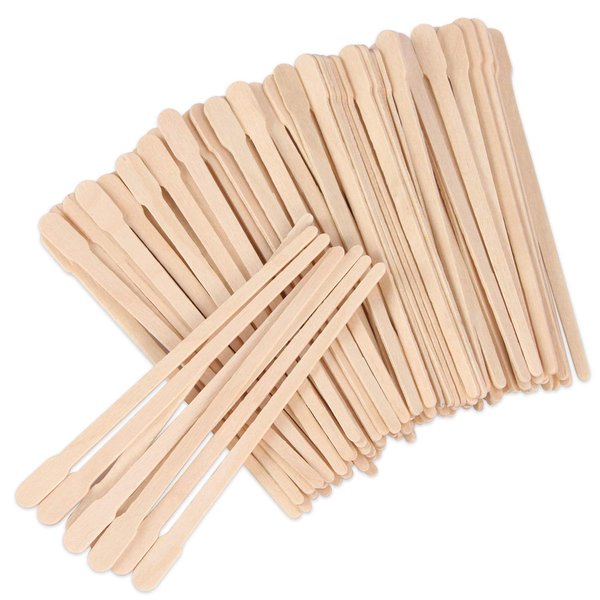 200 Pcs Eyebrow Wax Sticks, JANYUN Waxing Sticks Applicator, Wood Craft Wax Spatulas for Hair Removal Face Leg Facial Eyebrow Small Sticks or Wood Craft Sticks (With Handle)