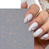 6 Sheets Metallic Nail Art Stickers Shiny Glitter Moon Star Nail Decals 3D Self-Adhesive Gold Silver Rose Gold Heart Love Nail Art Design Nail Art Supplies for Women Girls Nail Decoration Accessories