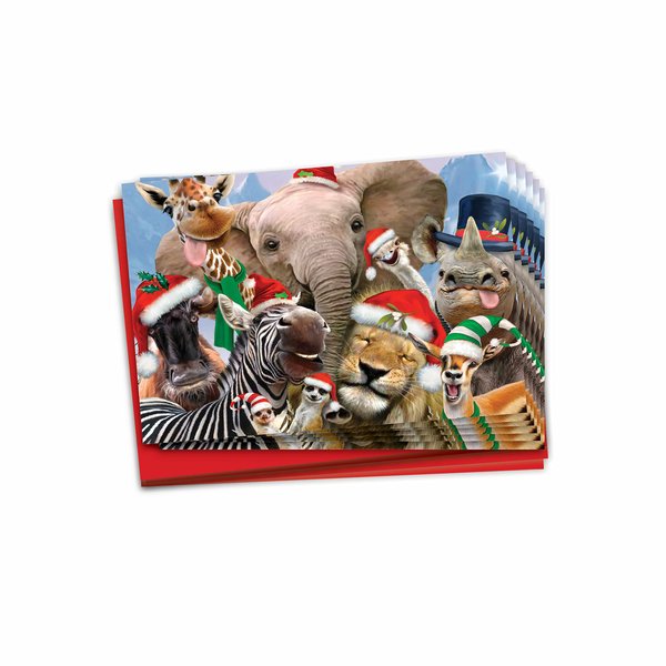 The Best Card Company 12 Funny Christmas Greeting Cards Bulk Box Set with 5 x 7 Inch Envelopes (1 Design, 12 Each) Merry Christmas To Zoo B6652CXSG
