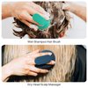 PHOVSUV 2pcs Shampoo Brush Hair Scalp Massager,100% Silicone Scalp Scrubber,Scalp Exfoliator for Stress Relax Hair Growth(Dark Blue+Green)