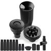 Plastic Fountain Nozzle 1/2, The Small Pool Sprayer Fountain Nozzle for Garden, Ponds, Tabletop Fish Ponds, 15 pcs of Set, 3 Fountain Shaped, Pool Aerator Nozzle, Black -S