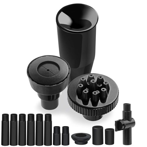 Plastic Fountain Nozzle 1/2, The Small Pool Sprayer Fountain Nozzle for Garden, Ponds, Tabletop Fish Ponds, 15 pcs of Set, 3 Fountain Shaped, Pool Aerator Nozzle, Black -S