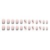 24Pcs French Tip Press on Nails Medium Length Square Fake Nails Glitter False Nails Lines Black Coffin Design Nail Art Supplies Full Cover Artificial Glue on Nails for Women Girls Acrylic Decorations