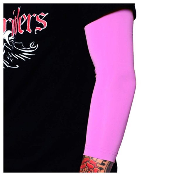 Tat2X Ink Armor Premium 3/4 Arm Tattoo Cover Up Sleeve - No Slip Gripper - U.S. Made - Pink - XSS (single arm/elbow sleeve)