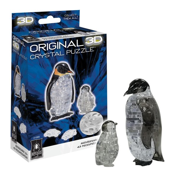 BePuzzled | Penguin and Baby Original 3D Crystal Puzzle, Ages 12 and Up