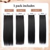 Soft Straight Hair Extensions Black 20inch Clip In Hair Extensions Straight Synthetic Thick Hair Extensions Clip In Hair Extensions Hairpieces For Women (20INCH, Straight Black)