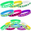 24PCS Rainbow Slime Themed Rubber Bracelets Silicone Wristbands -Art Paint Party Supplies Birthday Baby Shower Party Favors