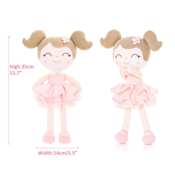 Gloveleya Princess Tutu Doll First Baby Doll for Girls, Soft Dolls,Pink Dress Perfect for 1-4 Year Old Girls, with Gift Bag 14-Inch