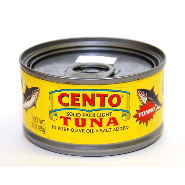 Cento - Italian Solid Light Tuna in Pure Olive Oil, (3) - 3 oz Cans