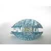 Blue colorful glitter marbled hair claw clip