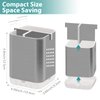 Boperzi Toothbrush Holder Toothpaste Organizer Drainage for Bathroom Vanity, Detachable Anti-Slip Brushed Nickel Toothpaste Storage Caddy 3 Slots with Drainage Holes for Makeup Brush Razor Stand