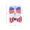 Koolgil 4Th of July Independence Day Amercian Flag Element Hair Clip Double Layer Swallowtail Bowknot Hair Clip and Stripe Stars Hair Clip for Children and Young Women (D-White Red Blue)