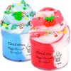 2 Pack Cloud Slime Kit, with Red Cherry and Mint Leaves Charms, Scented Slimes for Girls and Boys, Party Favors, Education Toys, Stress Relief Toy for Kids