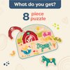 B. toys- Animal Barnyard- Wooden Peg Puzzle – Farm Puzzle – Animal Peg Puzzle for Toddlers, Kids – 8 Chunky Pieces – 18 Months +