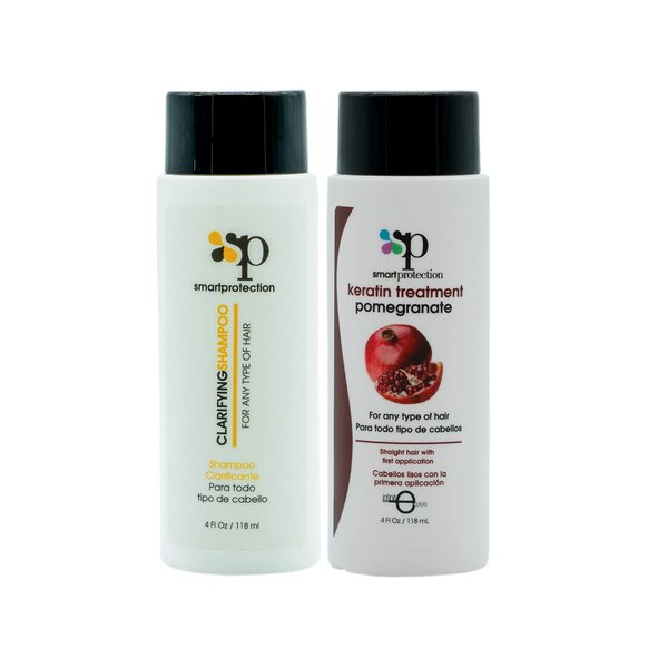 Infinito Colors Pomegranate Medium Strength Keratin Treatment with Clarifying Shampoo 4oz by Smart Protection