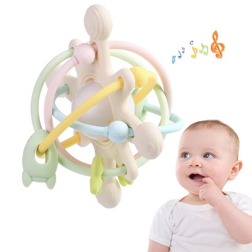 Baby Teething Toys, DDMY Manhattan Rattle Baby Toys 0-6 Months Infants, Baby Chew Toys for Sucking Needs, Silicone Sensory Teething Pacifiers for Baby, Baby Teether Toy 6 to 12 Months Baby Gift