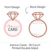 Big Dot of Happiness Bride Squad - Ring Wish Card Rose Gold Bridal Shower or Bachelorette Party Activities - Shaped Advice Cards Game - Set of 20