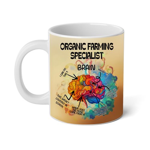 Sanwood Organic Farming Specialist Gift Mug, Christmast Gifts For Organic Farming Specialist Appreciation Gift Coworker birthday Funny Brain Coffee cup