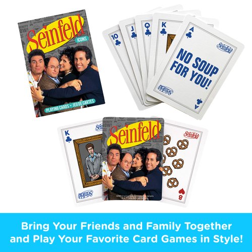 AQUARIUS Seinfeld Playing Cards - Seinfeld Icons Themed Deck of Cards for Your Favorite Card Games - Officially Licensed Seinfeld Merchandise & Collectibles