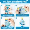 WATINC 30Pcs Blue Christmas Tree Craft Kit for Kids, Make Your Own Christmas Tree Craft Art for Party Favors Decoration, DIY Xmas Supplies Home School Classroom Fun Activity Art Project