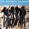BPA-Free Black Disposable Sporks 100 Pk. Recyclable, Eco-Friendly and Kid-Safe 2-in-1 Utensils Built Strong to Last Large Meals. Great for School Lunch, Picnics or Restaurant and Party Supply (100)
