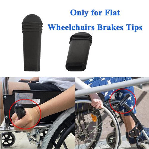 2PCS Replacement of Wheelchair Brake Handle, Brake Grip, Fit 0.55" *0.14" Flat Wheel Lock Grips, Wheelchair Brake Extenders, Replacement Brake Handle Tips, Wheelchair Rollators Walkers Accessories