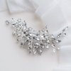 Jakawin Rhinestone Bride Wedding Hair Piece Crystal Hair Comb Flower Headpiece Bridal Hair Accessories for Women HC134