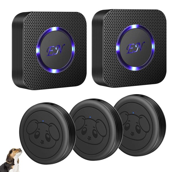 EverNary Dog Door Bell Wireless Doggie Doorbells for Potty Training with Warterproof Touch Button Dog Bells Included Receiver and Transmitters (2 Receiver + 3 Transmitters)