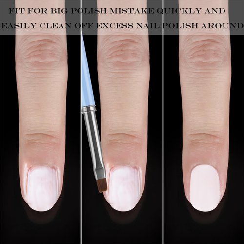 JASSINS Nail Clean Up Brushes,4PCS Gel Polish Nail Brushes Manicure Tools,For Nail Art Design Pen Painting DIY and Cleaning Nail Polish Mistakes on the Cuticles (PINK TURNS BLUE)