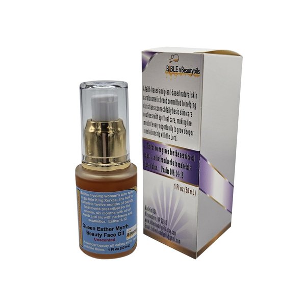 BIBLE N Beautyoils Queen Esther Myrrh Beauty Face Oil, Myrrh-Infused Skincare Essential Oils, Rosehip, Argan, Seabuckthorn, Pomegranate Seed Face Oil for Radiant Skin, 1.0 Fl Oz (Natural Nutty)