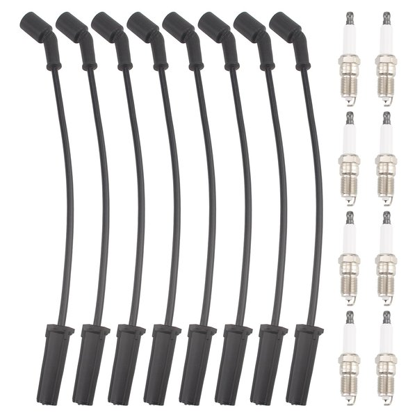 AUTOKAY Spark Plugs and Wires Set of 8 for GMC Sierra Yukon for Cadillac Escalade for Chevy Tahoe Hummer 5.3 6.0 V8 9748HH 41-962 19299585 9748HH 88862385