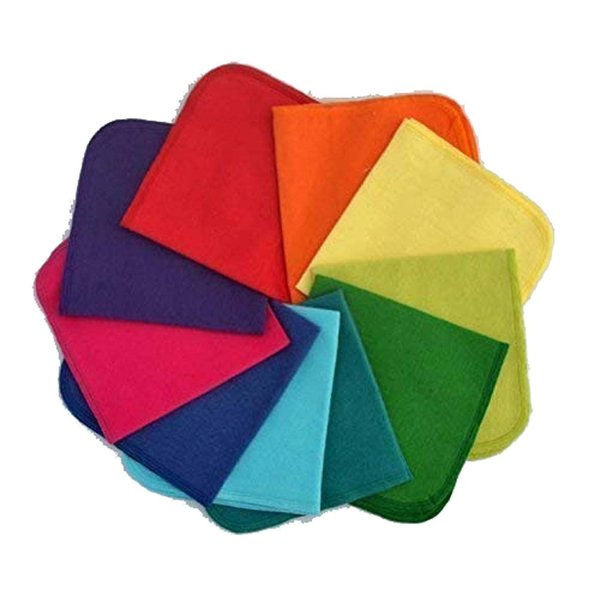 Gina's Soft Cloth Shop 1 Ply Solid Cotton Flannel 12x12 Inches Paperless Towels Set of 10 Rainbow Set