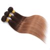 10A Ombre Human Hair Bundles Straight Bundles Brazilian 100% Unprocessed Virgin Remy Hair Bundles Straight Ombre Hair 2 Tone Black to Honey Brown Human Hair Extensions (T4/30, 16 18 20)
