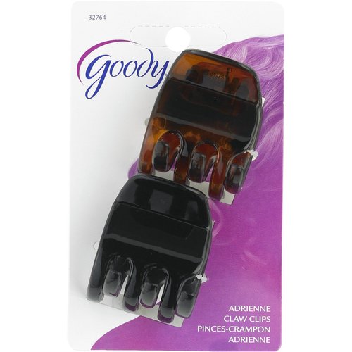Goody Classics Claw Hair Clip, 2 On Half, 0.385 Ounce, 2 Count (Pack of 3)