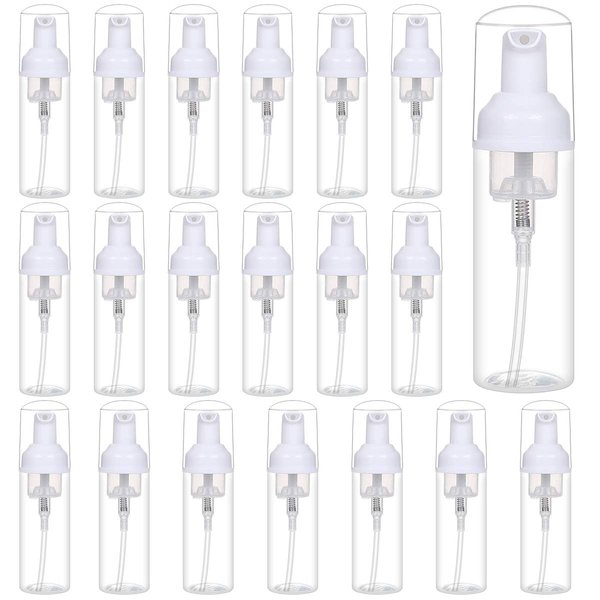 24 Pcs Foam Pump Bottle Dispenser Refillable 2oz/60ml for Hand Soap Shampoo Lash Cleanser Packaging Liquid Cleaning