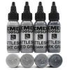 Element Tattoo Supply Gray Tattoo Ink Set Shading Coloring Professional Tattooing 1-oz 4-Bottles 4-Shades Color Battleship Grey Shade Blending Pigments