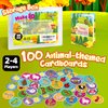 SmarLearnio Math Games,100PCS Animal Memory Match Game Addition and Subtraction Games,Math Manipulatives Facts Flash Card Toddler Preschool Kindergarten 1st Grade, Educational Toy Learning Activities