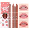 New Matte Lipstick Set,3 Colors Natural Velvet Crayon Lipstick for Women Makeup,Non-sticky&Long Lasting 24 Hour Superstay Lip Gloss (Set C)