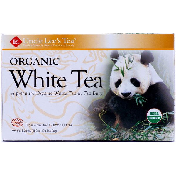 Uncle Lee's Tea, Legends of China, Organic White Tea, 100 Tea Bags, 5.29 oz (150 g) - 2pcs