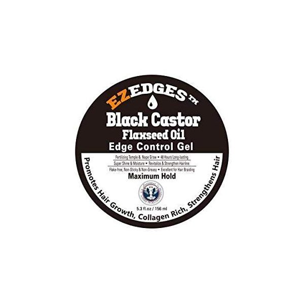 EZEdges Edge Control Gel - Black Castor Flaxseed Oil 5.3oz