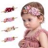 Wiwpar Flower Crown Headband Bead Headwear Elastic Adjustable Head Piece Girl's Hairbands for Toddler and Childrens (Ivory)