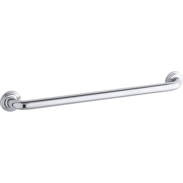 Kohler K-10542-S Traditional 24 Inch Bathroom Grab Bar Polished Stainless Steel