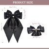 2Pcs Silky Satin Hair Bows for Women Hair Ribbons for girl bow hair clip Oversized Long Tail Hair Bow with Metal Clips Bowknot Aesthetic Hair Accessories(Black+Beige)