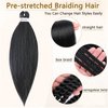 Pre Stretched Braiding Hair 24 Inch 3 Packs Natural Black Braiding Hair for Professional Braiding Hair Extensions Synthetic Fiber Crochet Braids for Twist (24 Inch(Pack of 3), 1B#)