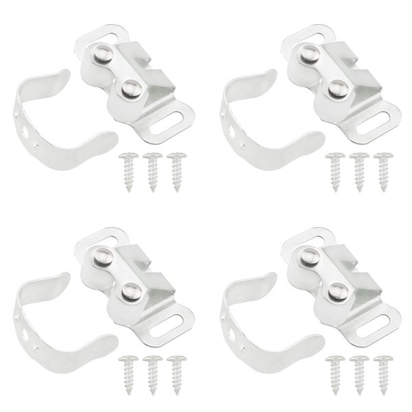 ZZLZX 4PCS Cabinet Spring Lock Clasp with 12 Screws Mobile Home Cabinet Door Latch with Double Wheel Ball Lock Door Bumpers Door Catch Locks for Mailboxes Travel Trailer Doors RVs Vanity Tables