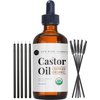 Kate Blanc Cosmetics Organic Castor Oil (4oz). 100% Pure, Cold Pressed, Hexane Free in a Glass Bottle. Stimulate Growth for Eyelashes, Eyebrows, Hair. Skin Moisturizer & Oil Cleanse with Starter Kit